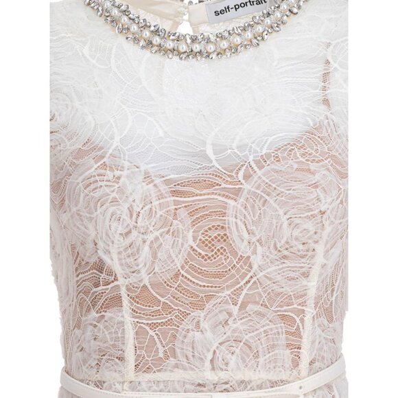 Self-Portrait Lace And Tulle Midi Dress tag size 12 Women - Picture 3 of 4